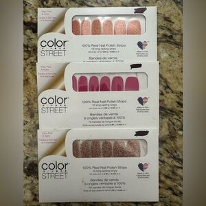 Color Street Pink and Glitter Nail Strips